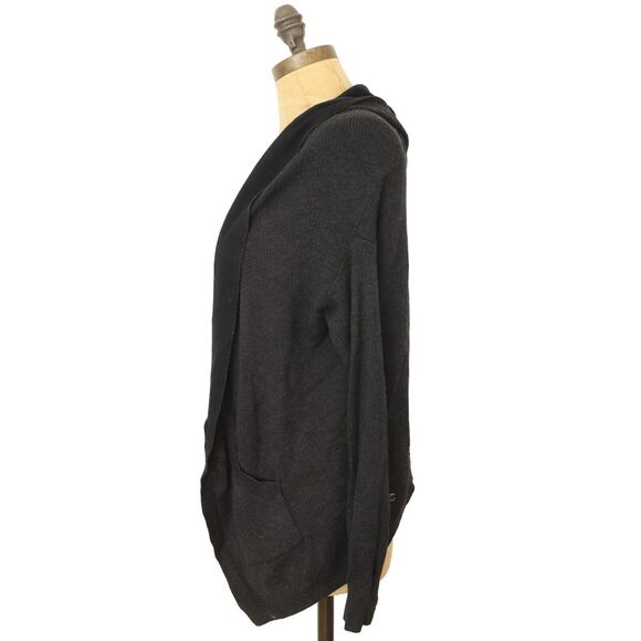 LULULEMON Cabin Yogi Wrap Cardigan Size 2/4 S Heathered Black / Black EUC B77 - Picture 5 of 8